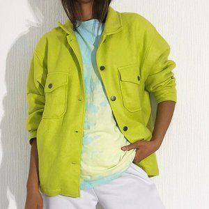 Lime Pocket Front Shacket